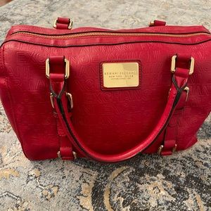Red Armani exchange bag